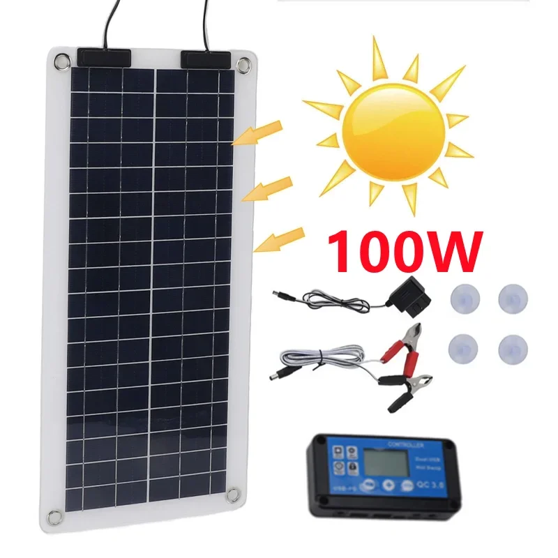 Renewable Energy Kits - 100W Solar Panel Ladegerät Wasserdichte Erhaltungsladegerät