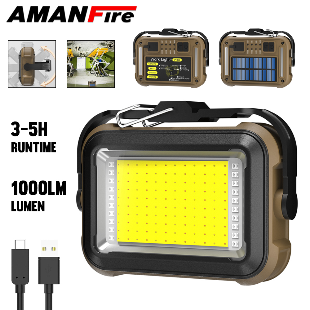 Renewable Energy Kits - Amanfire TZD-03 Arbeitsleuchte, 1000 lm, Solarenergie-Licht,